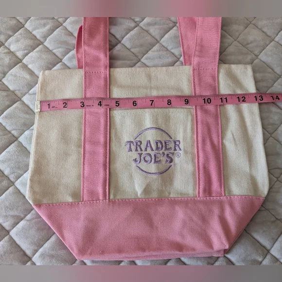 NWT Trader Joe's Mini Tote Bag, Pink - Picture 4 of 4